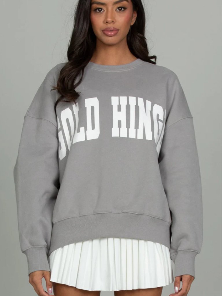 Gold Hinge Wide Arm Crew Sweatshirt Light Gray Xl